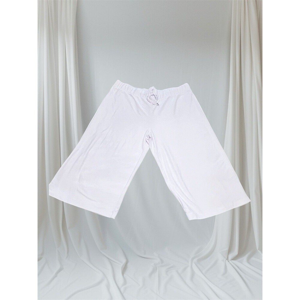 Kinesis Wide Leg Capri Size 2X White Elastic Drawer String Waist Activewear NWT